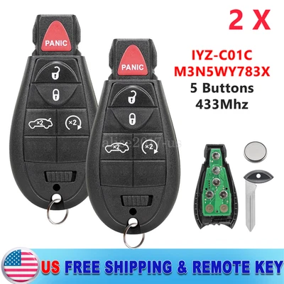 2 para 2008 2009 2010 2011 2012 2013 2014 Dodge Challenger 5B mando a distancia coche llavero Foto 1 de 4