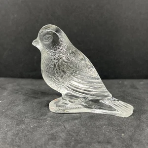 "Estatuilla de vidrio vintage pájaro miniatura 2"" transparente" - Imagen 1 de 5