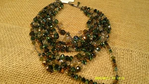 Iridescent Green Necklace Multi-Strand - Picture 1 of 7