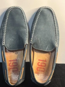 1901 Men’s Blue Suede Leather Loafers Slip-On Shoes Size 11.5M Made in Brazil - Picture 1 of 5
