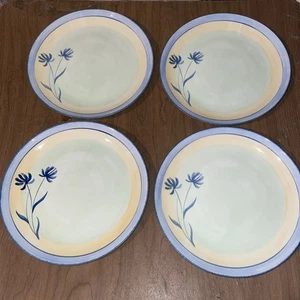 SET OF 4 Pier 1 TRANQUILITY Earthenware 11.25" Dinner Plates. England Angleterre - Picture 1 of 9