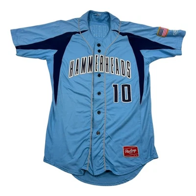 Camiseta de béisbol Jupiter Hammerheads para hombre 36 azul MILB Ferriero 10 botones delanteros Foto 1 de 4