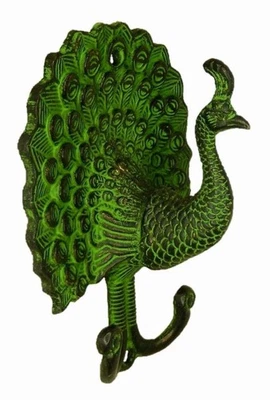 Peacock Shape Victorian Finish Handmade Brass Key Cloth Towel Wall Hanger Hook - Image 1 of 4