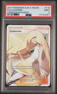 Lusamine 110/111 S&M Crimson Invasion Full Art Trainer PSA 9 Pokemon Card - Picture 1 of 2