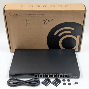 Araknis 24-Port Managed PoE Gigabit Switch Layer 2 (AN-220-SW-F-24-POE) Black - Picture 1 of 10