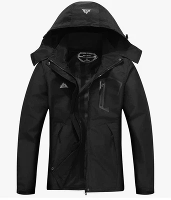 Chaqueta de lluvia ligera OTU para mujer impermeable al aire libre senderismo negra XL capucha Foto 1 de 4