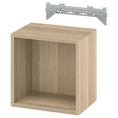 IKEA EKET Wall Cabinet Oak Effect Modern Floating Storage Cube Shelf 13¾ Inches - Image 1 of 4