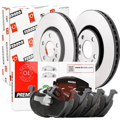 Kit Dischi E Pastiglie Freno Anteriori Ferodo Per VW Golf 5 Golf 6 FSI TSI TDI - Immagine 1 di 4