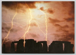 Postal Lightning Stonehenge Salisbury Plain Wiltshire Inglaterra Meteorología - Imagen 1 de 2