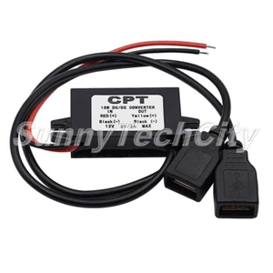 Cargador USB doble con cable duro de 12V a DC 5V 3A 15W para reproductor de disco duro MP3 MP4 - Imagen 1 de 7