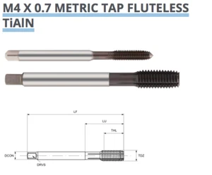 M4 x 0.7 ROLL TAP TiALN COATED HSS-E COLD FORMING 6HX TM38270400 EUROPA  P359 - Picture 1 of 8