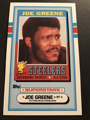 Fútbol americano parlante 1971 Pittsburgh Steelers Joe Greene Mini récord NFL año novato Foto 1 de 2