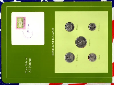 Coin Sets of All Nations Ecuador All 1988 but 50 Sucres 1991 UNC 27DIC93 - Image 1 of 2
