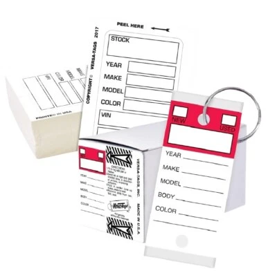 Versa-Tags 250 etiquetas clave MÁS 100 pegatinas de stock de ventana Kleer-Bak blanco-rojo Foto 1 de 4