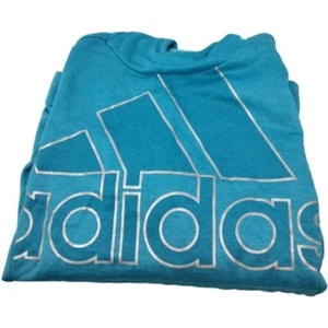 Adidas Badge Of Sport Fleece Hoodie Girl Large Blue - Picture 1 of 3