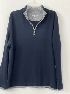 Michael Kors Mens Sweater Mock Neck Long Sleeve 1/4 Zip pullover Size XXL Blue - Picture 1 of 7