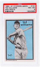 1984 O'Connell and Son Ink #141 Ted Williams Mini Print PSA 8