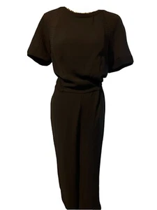 Anthropologie Women’s PL Jumpsuit NWT  Black Short Sleeve Elastic Waist - Picture 1 of 12