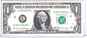 1969-C $1 Federal Reserve **STAR** Note Dallas #K05139696* - Picture 1 of 2