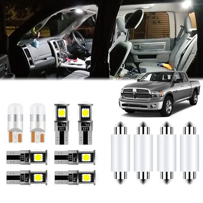 12x White Canbus LED Interior Lights Kit for 2009-2018 Dodge Ram 1500 2500 3500 Foto 1 de 4
