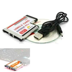 2 Dual Ports USB 3.0 HUB Express Card ExpressCard 54mm Adapter for PCMCIA Laptop - Picture 1 of 1