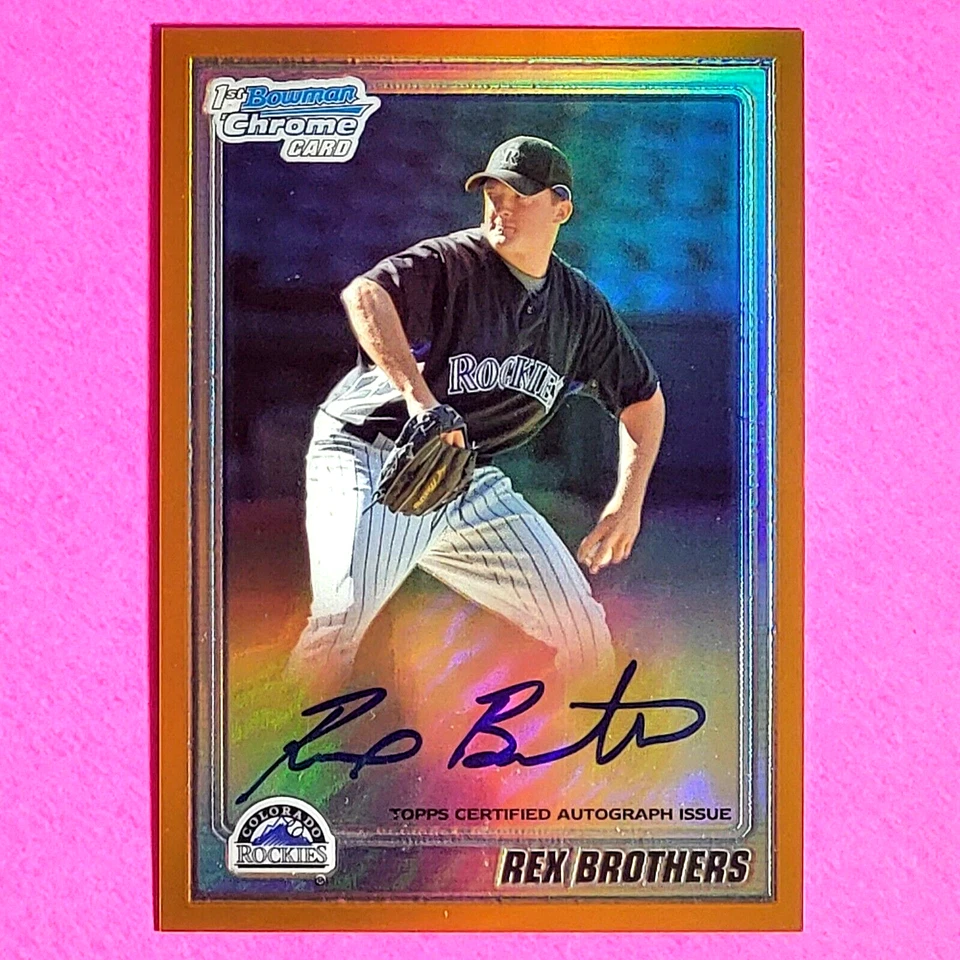 2010 Bowman Chrome 1st ORANGE Refractor Rex Brothers Auto #d/25 Rockies #BCP92 - Image 1 of 1