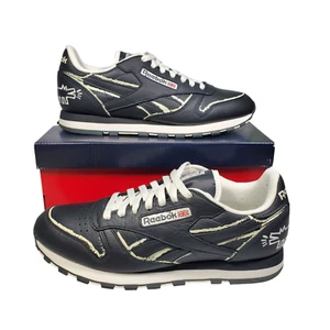 Reebok Keith Haring scarpe classiche in pelle cane lavagna disegno gesso uomo 10,5 - Foto 1 di 9