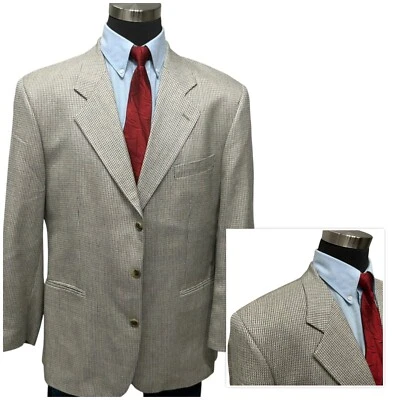 48R Brandini Le Collezioni Hombre Traje Chaqueta Abrigo Deportivo Blazer Marfil Beige Seda Foto 1 de 4