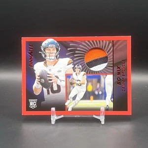 2024 Encore Pinnacle Jersey Red /75 Rookie Bo Nix Card 3 Color Patch Mem RC - Picture 1 of 2