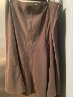 Vestido Granero Mujer Talla 16 Imitación Gamuza Falda Marrón Chocolate Elastizado Cremallera Lateral  Foto 1 de 4