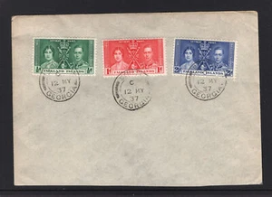 M9636 Falkland Islands 1937 SGZ70/72 - Coronation unaddressed FDC SOUTH GEORGIA - Picture 1 of 1