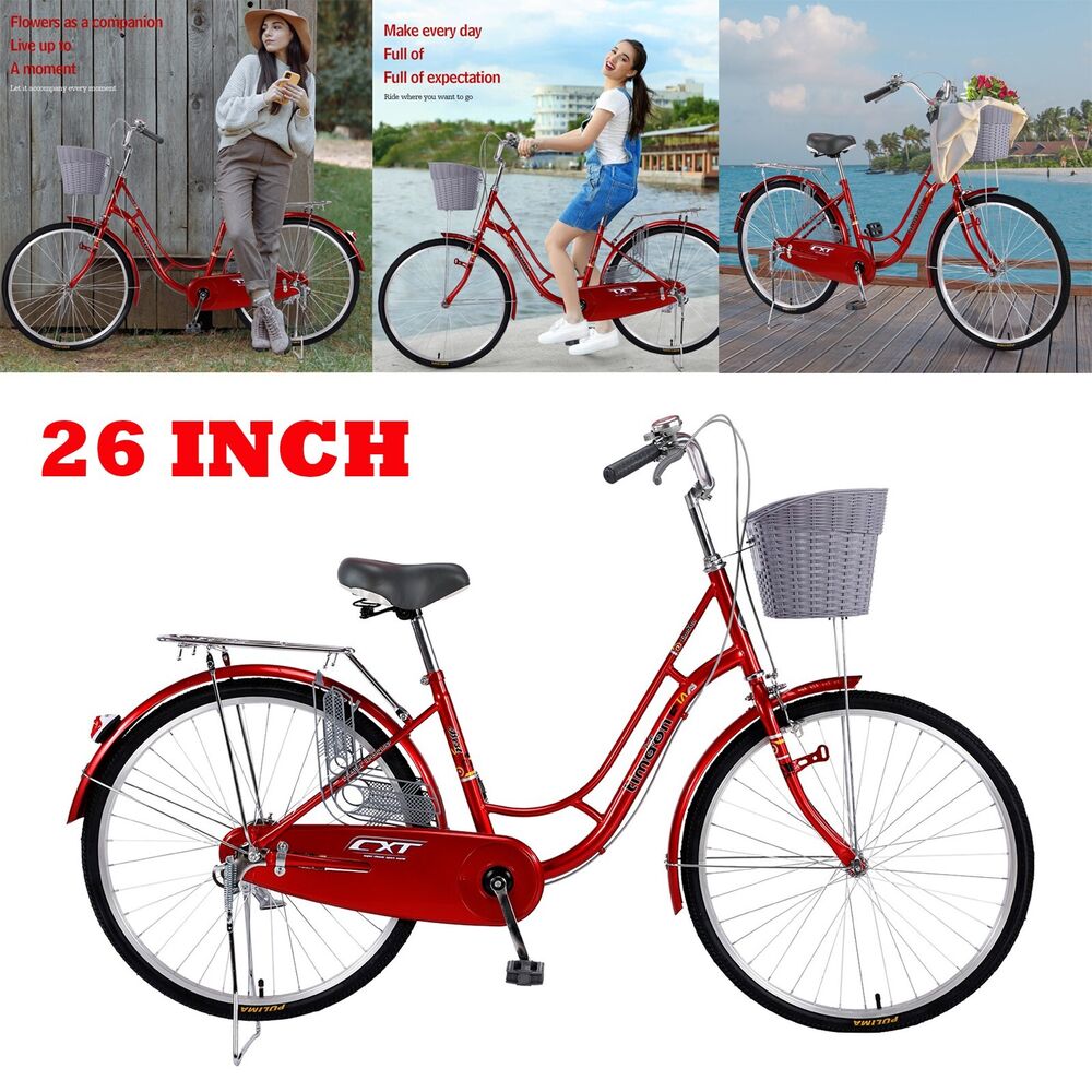 26 Inch Adult City Bike Cruiser Bicycle Shimano Single Speeds Steel Frame
