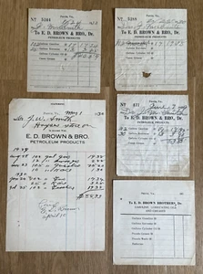 Lot 5 Receipts E. D. Brown & Bro. Petroleum Products Perrin Virginia Chesapeake - Picture 1 of 11