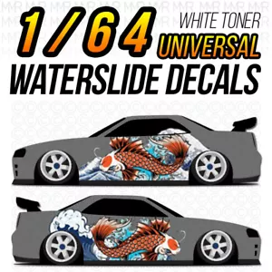1/64 JDM WAVE KOI Tóner Blanco Personalizado Universal WaterSlide Calcomanía para Hot Wheels - Imagen 1 de 9