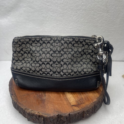 Borsa da polso piccola con logo Coach Nero Grigio