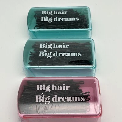 Lot Of 3 Scunci Black Styling Essentials Bobby Pins 99 Pcs Per Box Carrying Case - Image 1 of 3