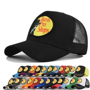 Baseball Trucker Mesh Cap Adjustable SnapBack Bass Pro Shops Hat Outdoor Fishing - Picture 1 of 54