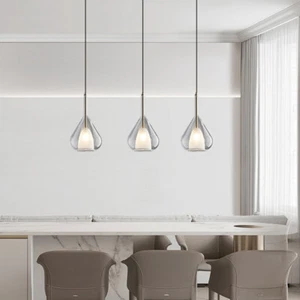 3X Shop Pendant Light Home Glass Lamp Bar Chandelier Light Kitchen Ceiling Light - Picture 1 of 15