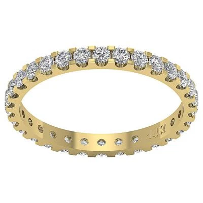 VS F 1.30 Carat Lab Grown Diamond Eternity Stackable Ring 14K Yellow Gold 2.70MM - Image 1 of 4