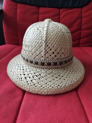 Vintage DOBBS STRAW Safari Expedition FEDORA HAT Bucket USA Size 7 - Image 1 of 4