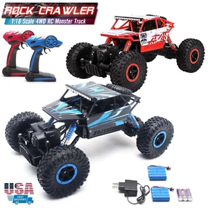 4WD RC Monster Truck Off-Road 1/18 Vehicle 2.4G Remote Control Buggy Crawler Car - Picture 1 of 15