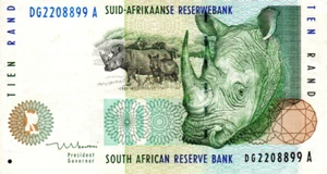 South Africa 10 Rand ND(1999) VF+ Banknote P-123b Prefix DG Mboweni Sig. - Picture 1 of 2