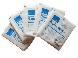 STERILE MASSETUPFER (5ER-PACK) - 10 cm x 10 cm - x 5 PACKUNGEN = 25 TUPFER - WUNDEN - Bild 1 von 3
