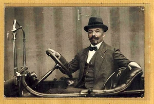 Carte Photo vintage card RPPC montage surréalisme homme voiture mode ph0141 - Picture 1 of 2