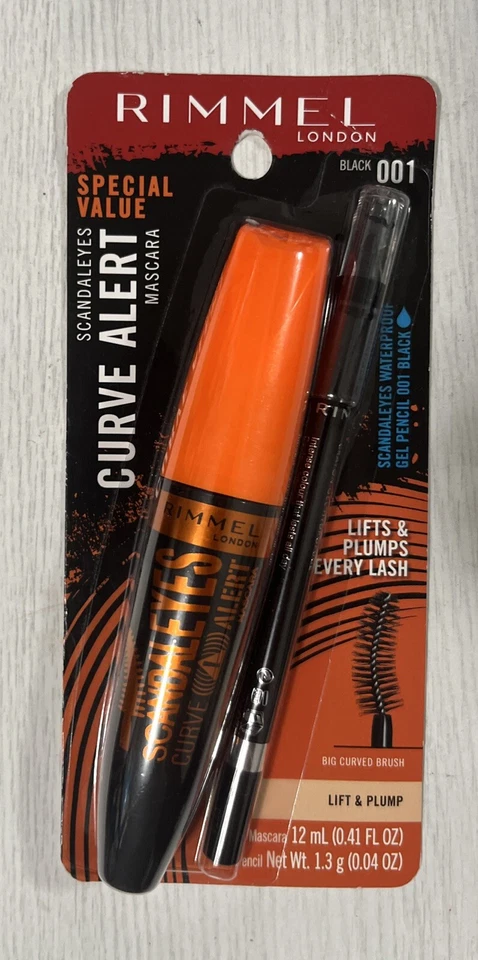 Rimmel Scandaleyes CURVE ALERT Mascara & Waterproof Gel Pencil Set, #001 Black - Image 1 of 1
