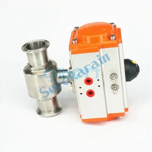 0.5" 1.5" 2" Tri Clamp 304/316 Stainless Sanitary Pneumatic Ferrule Ball Valve - Picture 1 of 12