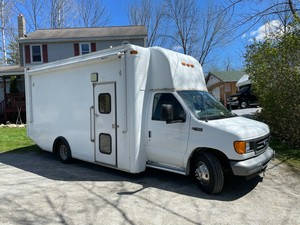 2004 FORD E 450 SUPER DUTY MOBILE OFFICE RV CAMPER DIESEL QD10 KW GEN 2 ROOF AIR