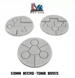 3D Printed - 50mm Scenic Necro-Tomb Bases - Set of (3) - Picture 1 of 2