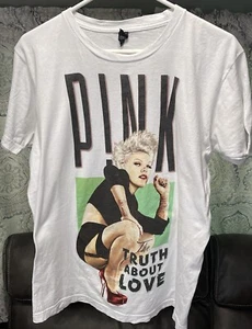 Camiseta de Concierto P!nk Rosa Blanca Truth About Love 2013 Gira Talla MEDIANA ENVÍO GRATUITO - Imagen 1 de 6