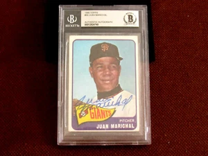 JUAN MARICHAL SF GIANTS HOF SIGNED AUTO VINTAGE 1965 TOPPS # 50 CARD BECKETT GEM - Picture 1 of 3